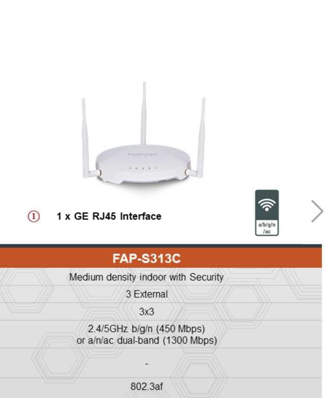 WiFi професійна точка доступа Fortinet FortiAP-S313C