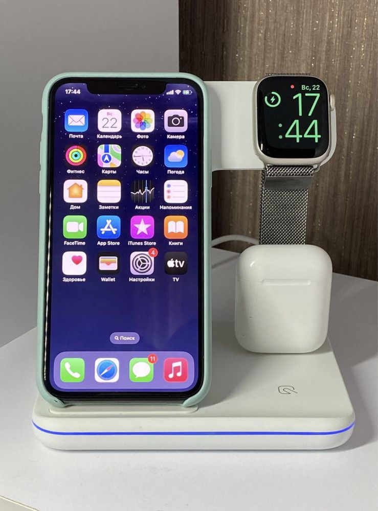 Бездротова зарядка 3 в 1 15 W (iPhone+Apple Watch+AirPods)
