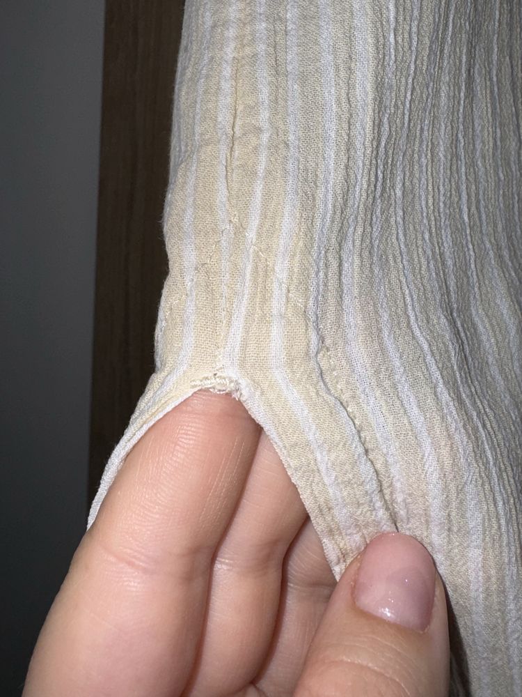 Luźna koszulowa sukienka H&M S bawełna prążek basic codzienna oversize