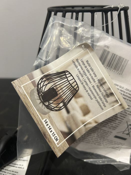 Lampka stołowa, lampka nocna z marmurową podstawą nr.7182