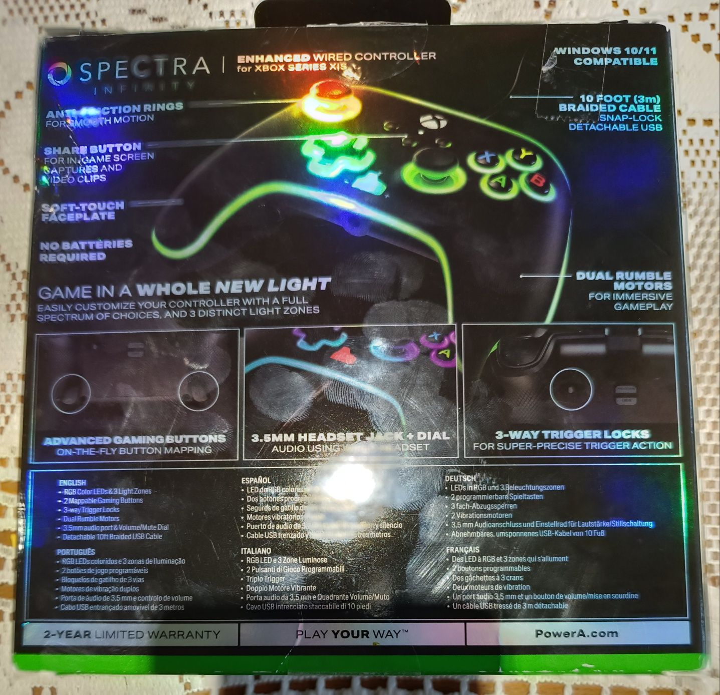 Pad Xbox PowerA SPECTRA Infinity przewodowy enhanced czarny