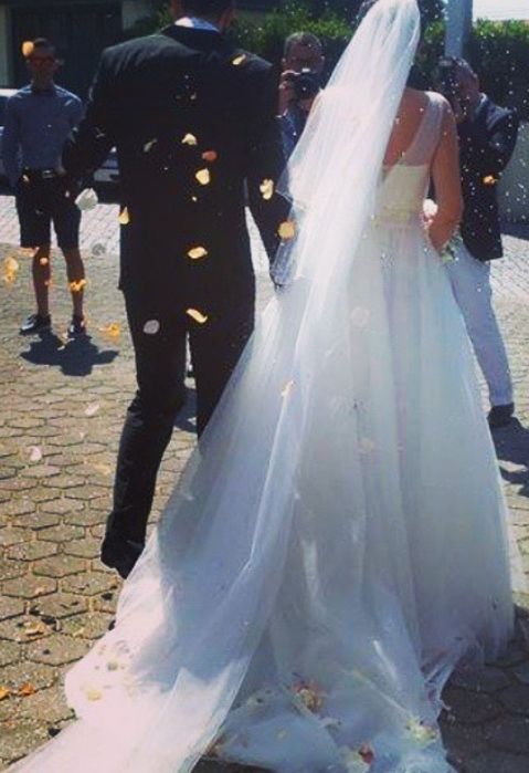 Vestido noiva branco com brilhantes S