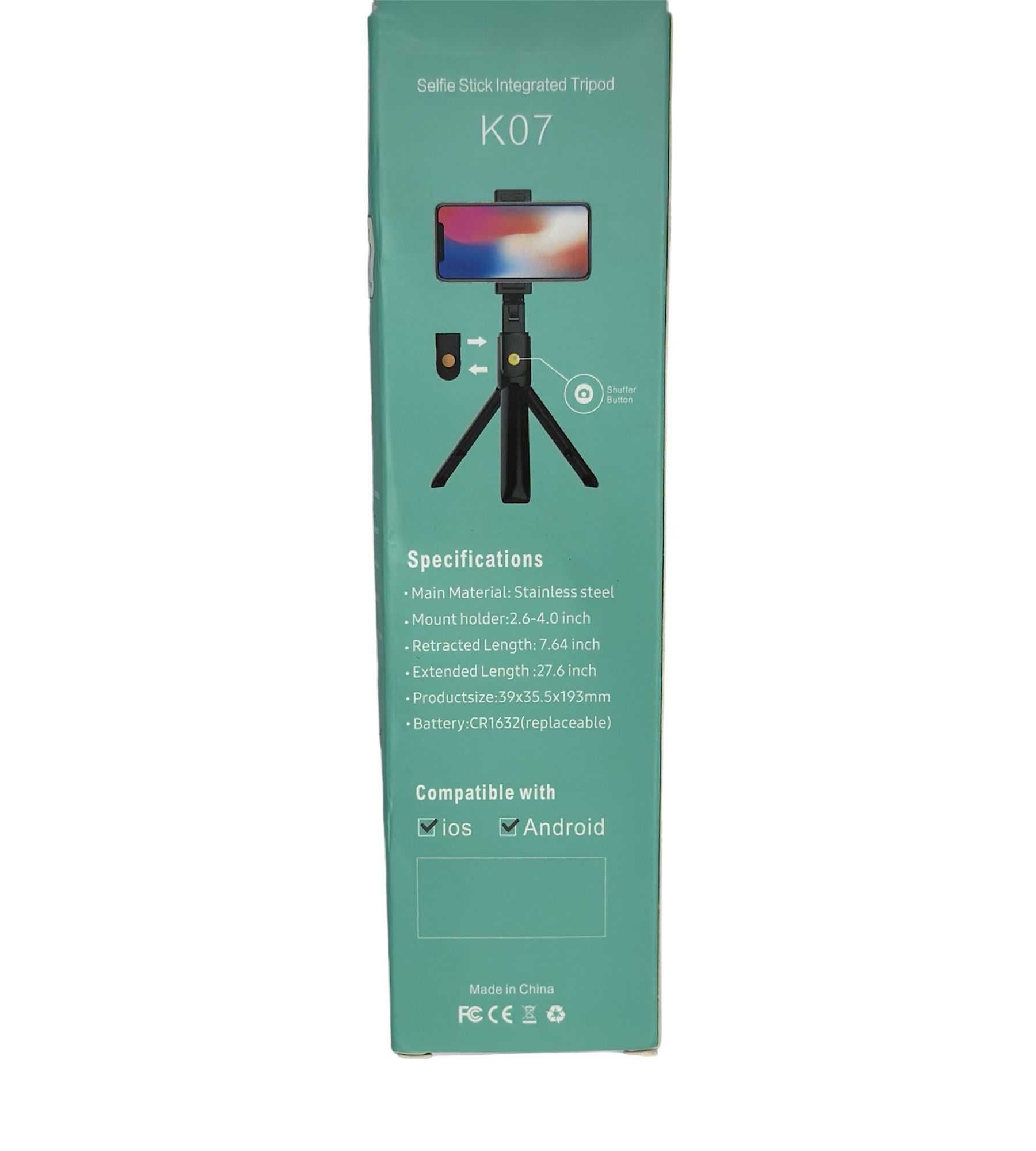 Selfie Stick kijek do selfie K07 statyw z pilotem bluetooth kod 946