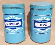 Puszki metalowe pojemniki vintage na ryż i grysik cena za 2szt.