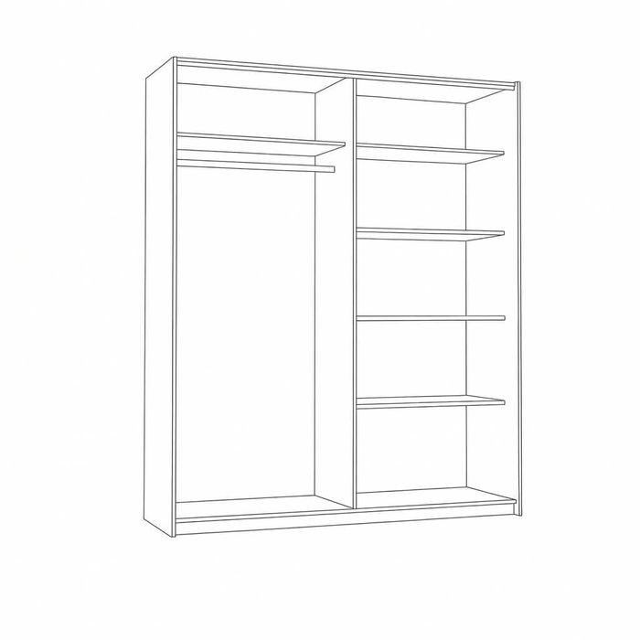 Szafa przesuwna dwudrzwiowa Agata meble. Biały - dąb sonoma 200  cm