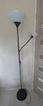 Lampa stojąca Ikea NOT czarna białe klosze 174 cm 2 klosze