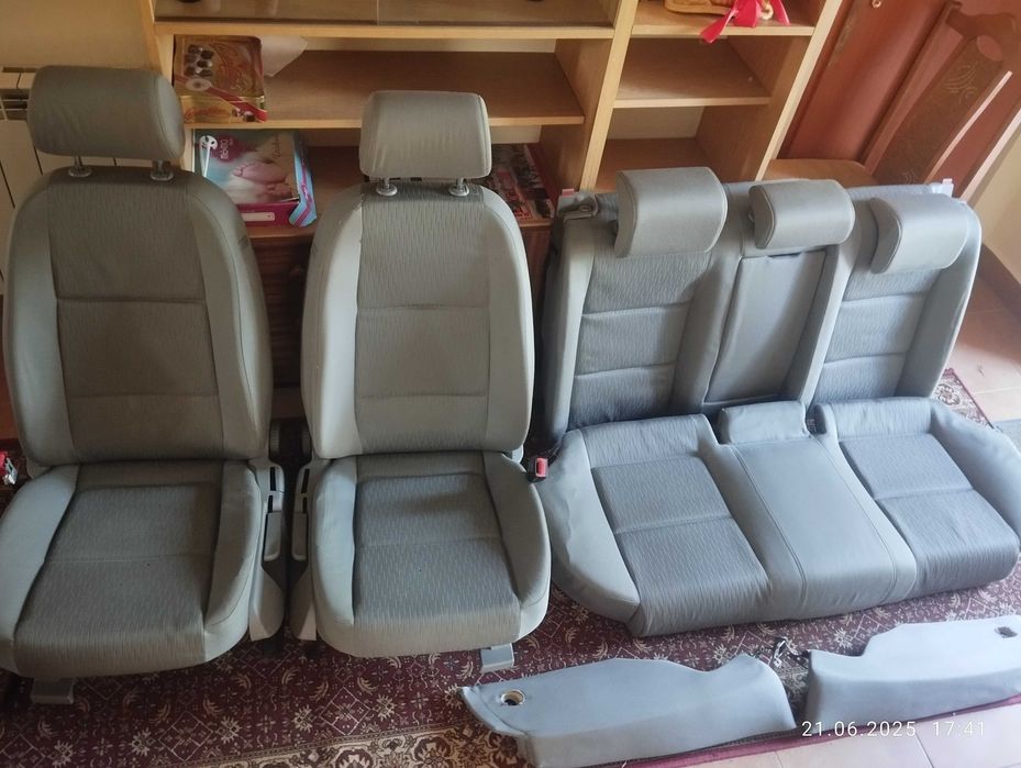 Fotele Audi A4 B7 cały komplet szare zadbane +środek,boczki ,tunel,itp