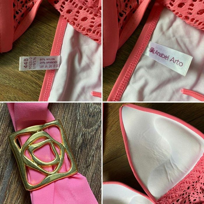 Коралловый цельный Купальник с чашечками 
Размер М ,44В