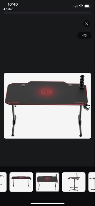 Biurko gamingowe Ultradesk FRAG LED RGB 140x66 cm – używane