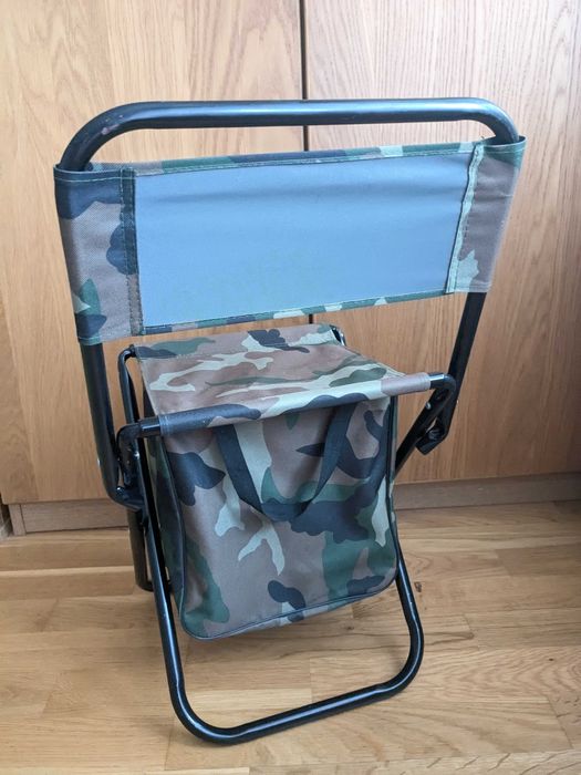 KRZESŁO WĘDKARSKIE Z OPARCIEM Składane turystyczne na Ryby