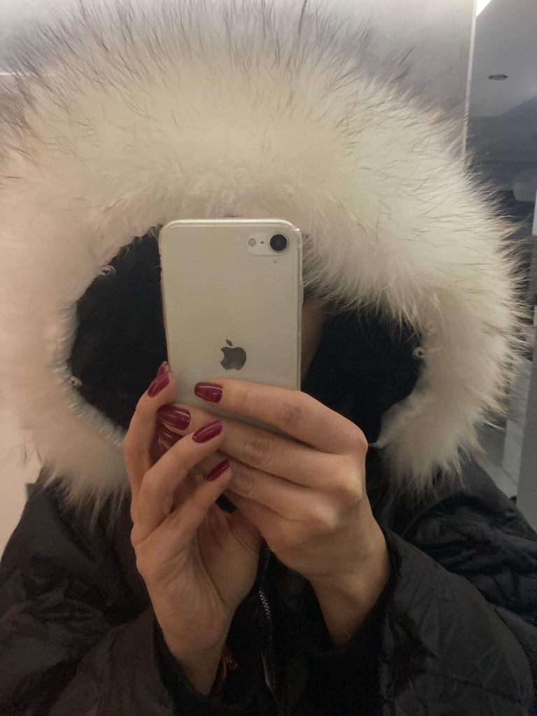 Płaszcz z futrem lisem naturalnym biust 124 rozm XL  2xl olalaX