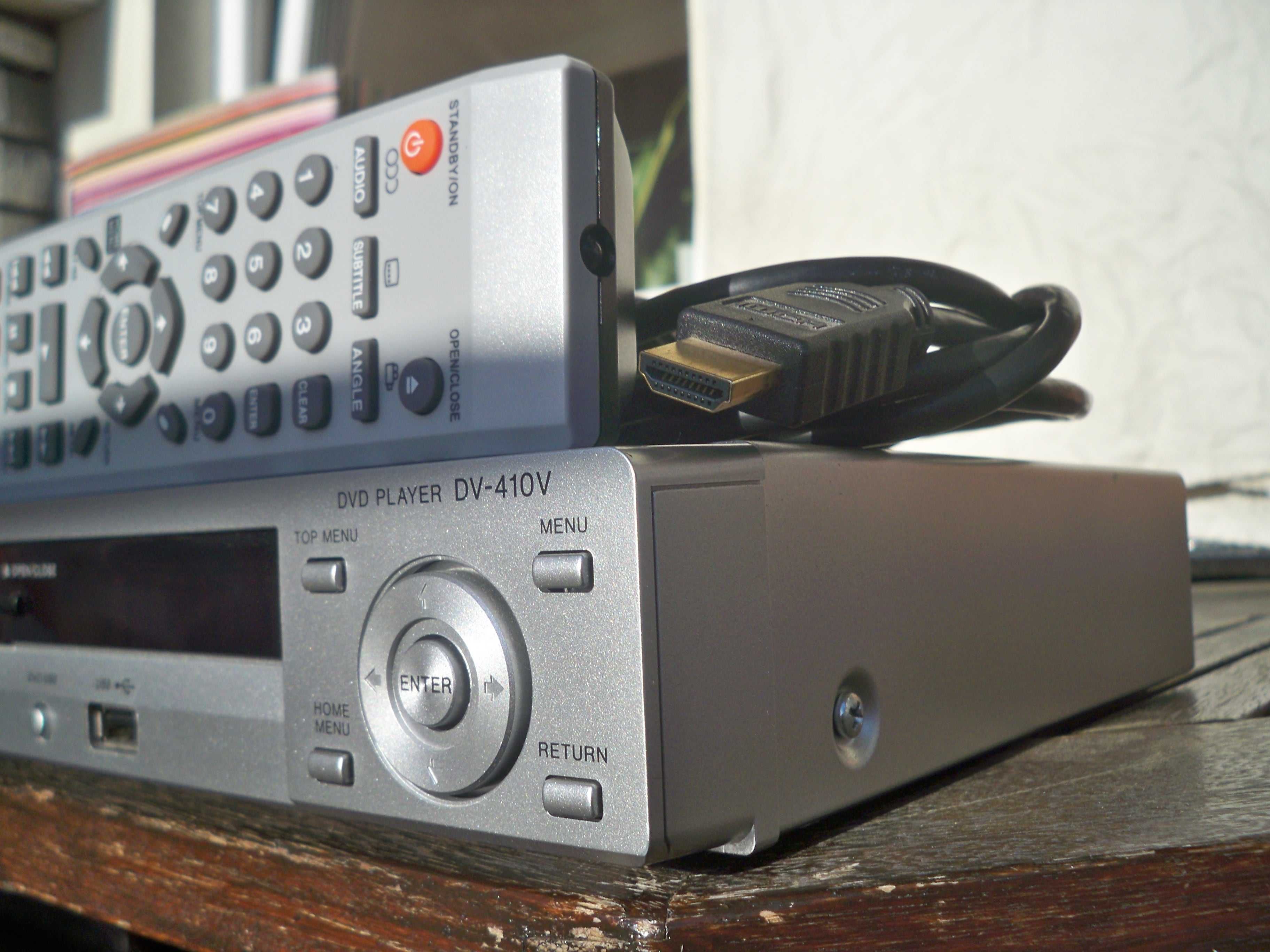 Pioneer DV-410 srebrny odtwarzacz dvd, pilot, USB, kabel hdmi