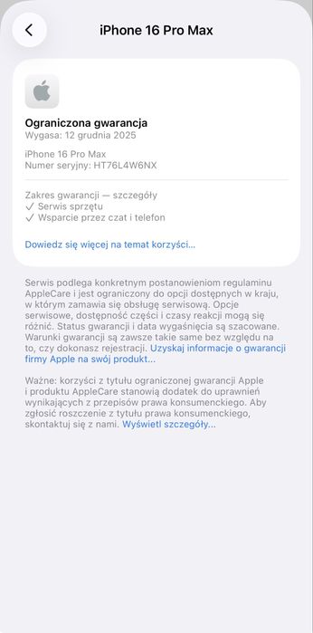  Apple iPhone 16 Pro Max 256GB White Titanium / Gwarancja / 100%