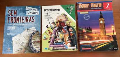 Manuais de: Geografia; Português; Inglês 7•ano