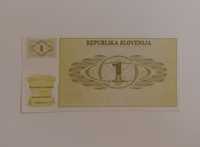Банкнота Республики Словения 1 толар 1991 года