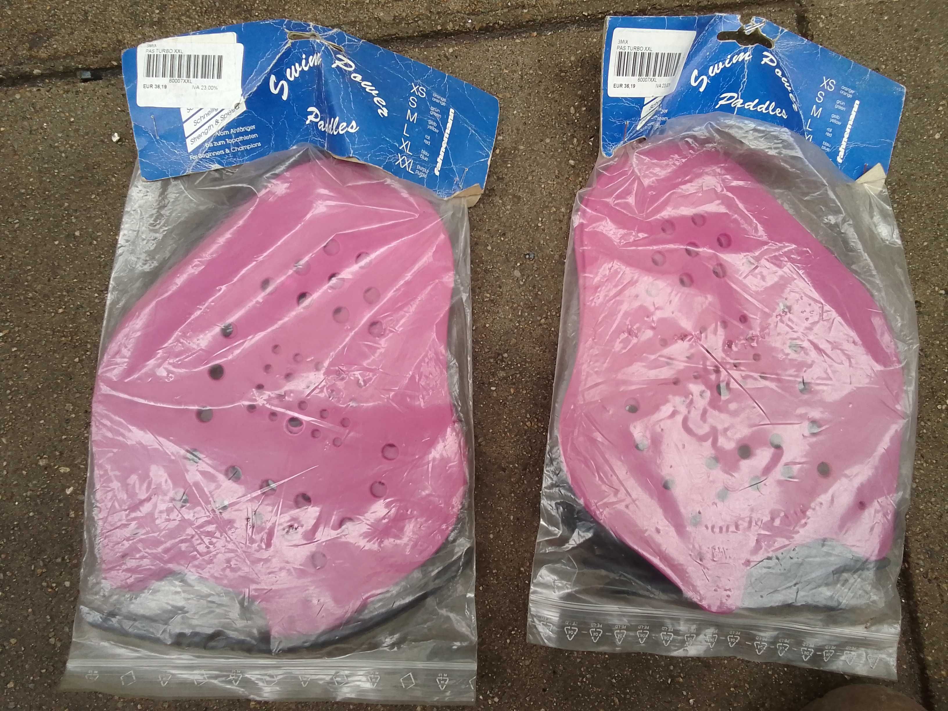 2 pares de pás de natação