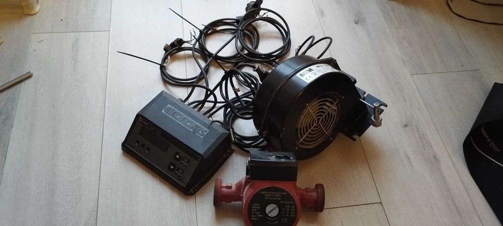 sterownik kotła zasypowego, wentylator, pompa obiegowa