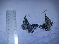 Сережки бабочки чёрные