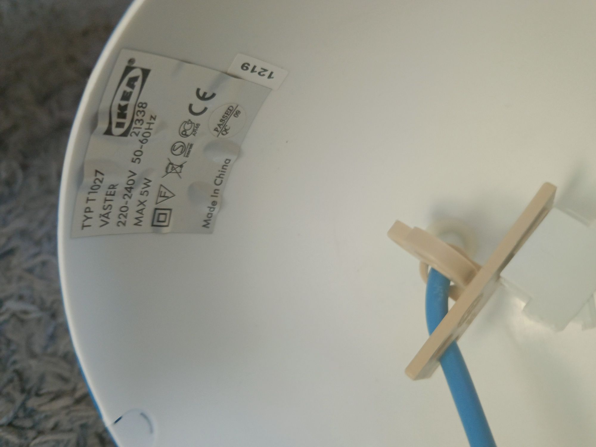 Ikea Väster Blue Pendant Space Age Ceiling Light Lamp LED 37cm