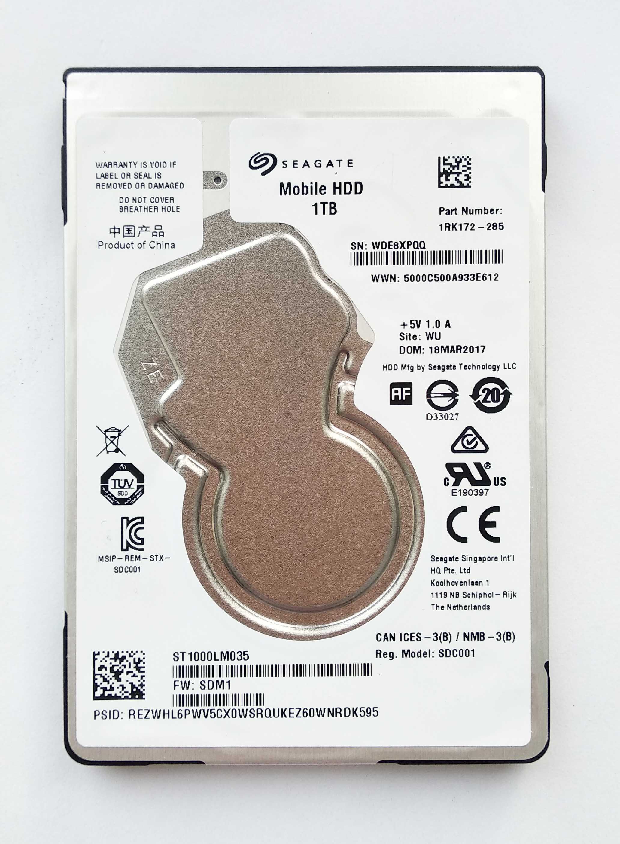 2.5 Seagate 1 TB SATA3 (диск для ноутбука) 7мм