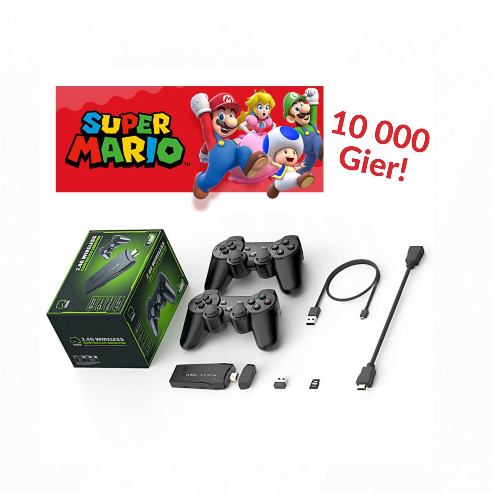 Konsola RETRO Bezprzewodowa 2 Pady 10000 GIER MARIO BROS GRA TV