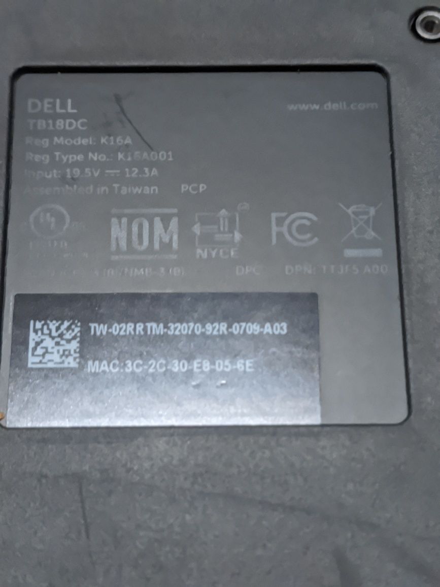 Док-станция Dell TB18DC с адаптером питания 240W