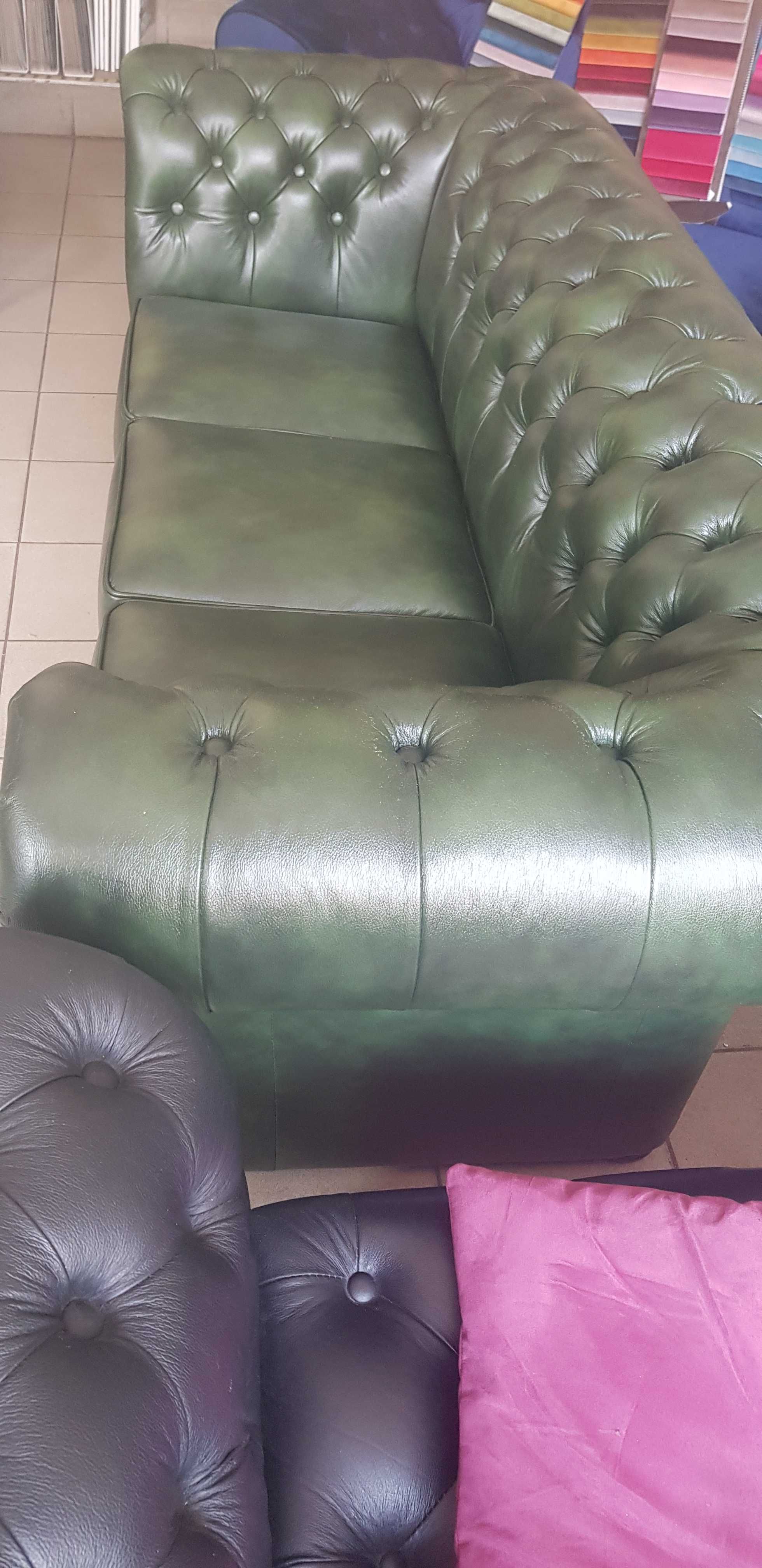 sofa Chesterfield skóra naturalna -10%