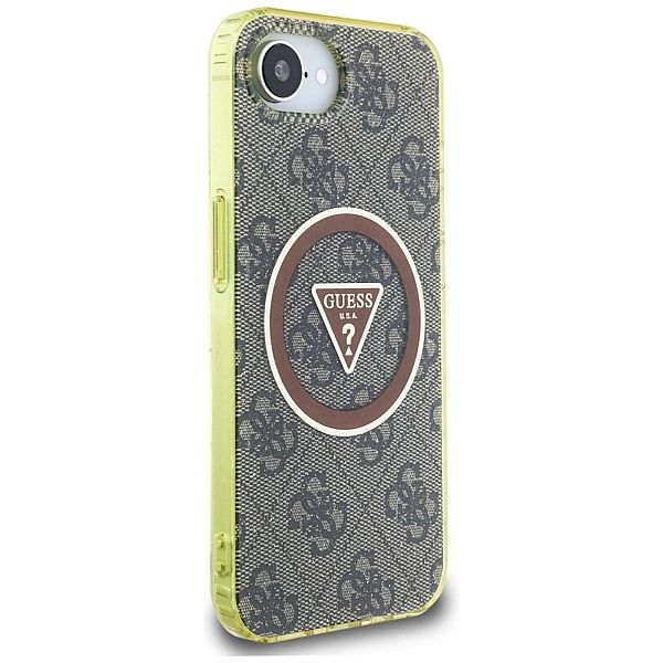 Etui Guess IML Metal Glitter 4G Circle Triangle MagSafe na iPhone 16e