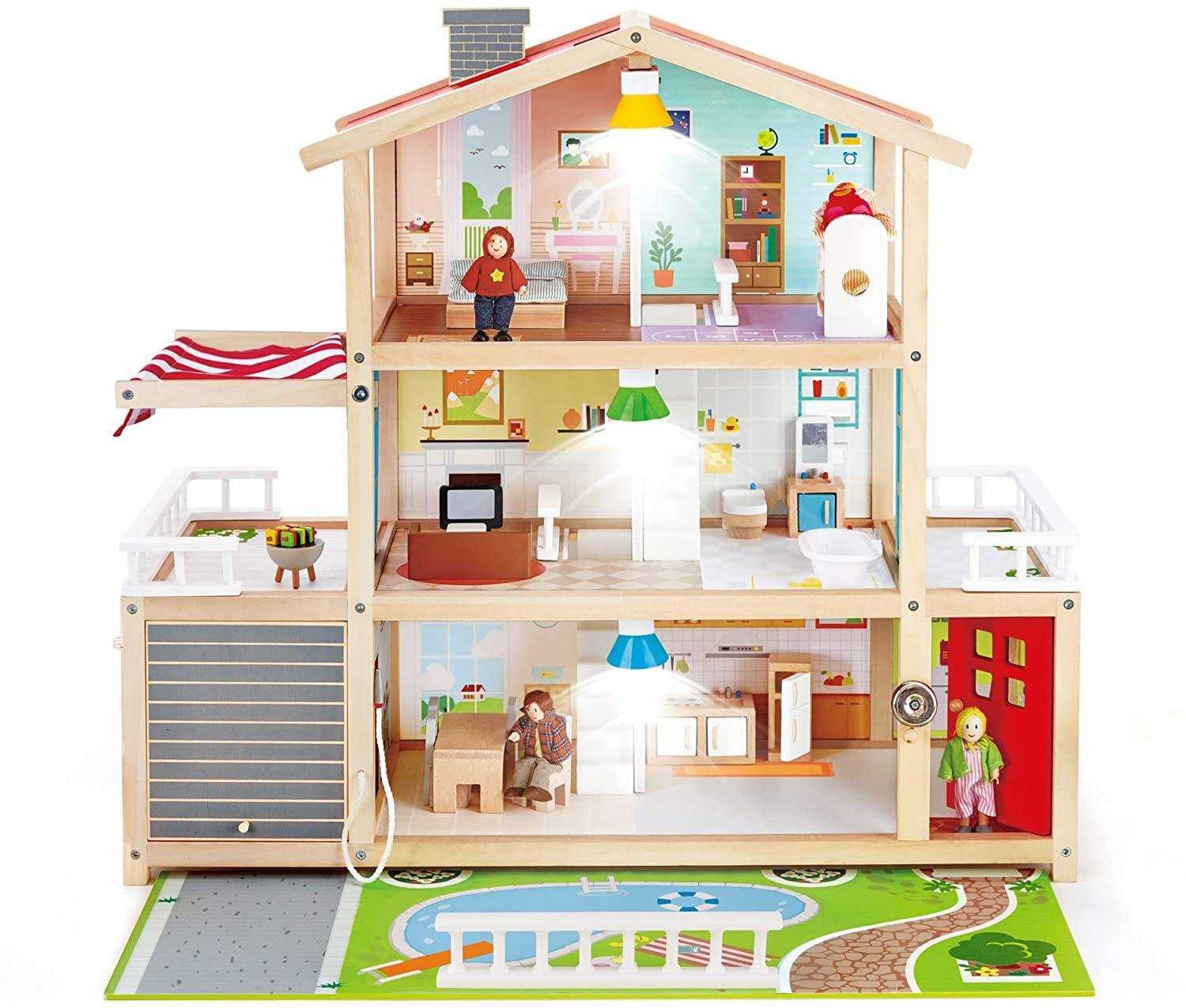 Domek z ekologicznego drewna Hape Doll Family Mansion dla dzieci