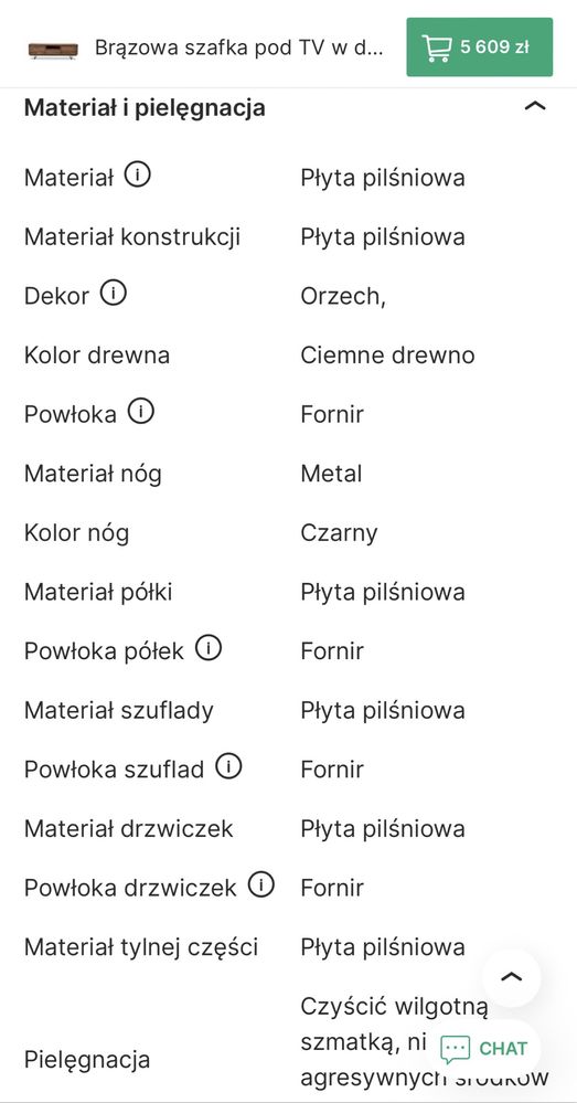 Szafka rtv brazowa pod tv drewno debowe furnhouse tokyo