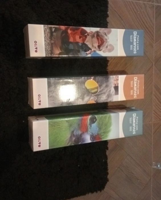 3 quadros pinta com diamantes