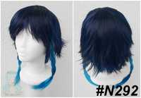 Niebieska krótka peruka z warkoczami Venti Cosplay Genshin Impact wig