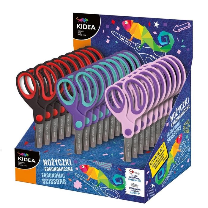 Nożyczki ergonomiczne A (24szt) KIDEA DERFORM pudełko,219x130 mm