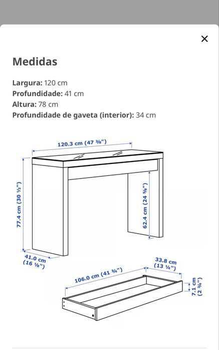 Toucador Malm Branco