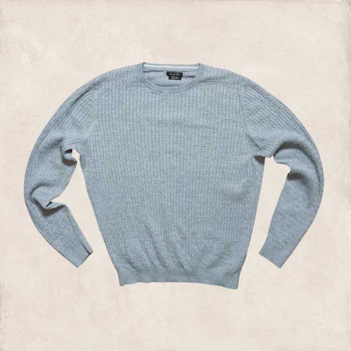 Massimo Dutti extrsfine cotton sweter męski Basic dopasowujący się LM