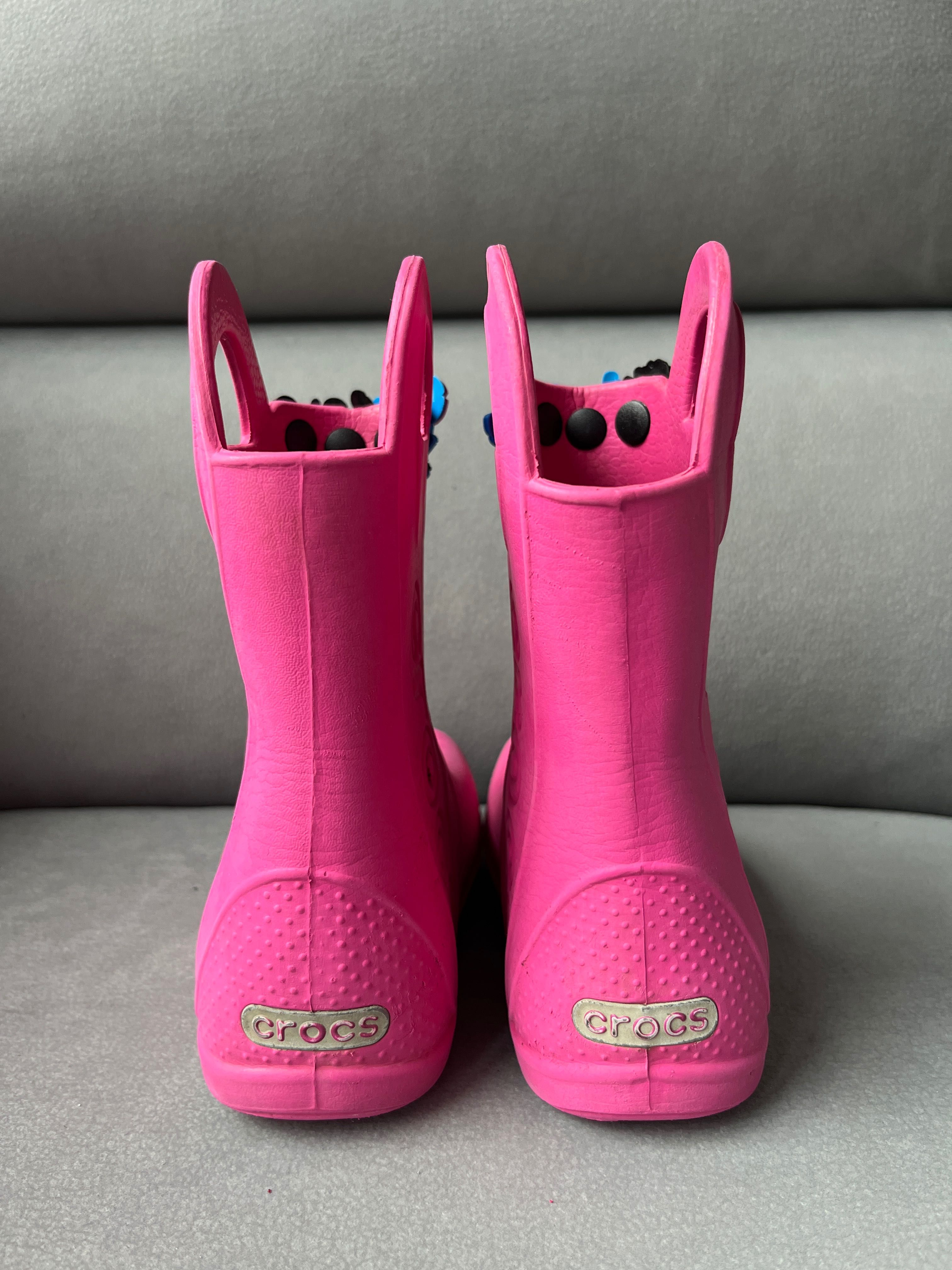 Crocs różowe Kalosze   Przypinkami Stitch – Rozmiar C10 27-28