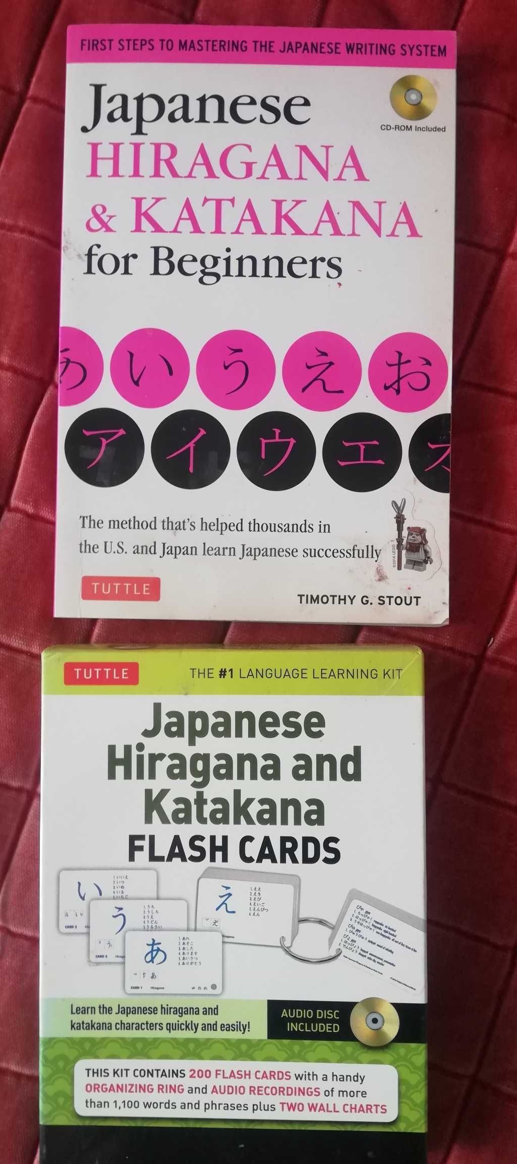 Hiragana katakana książka i fiszki do nauki japońskiego