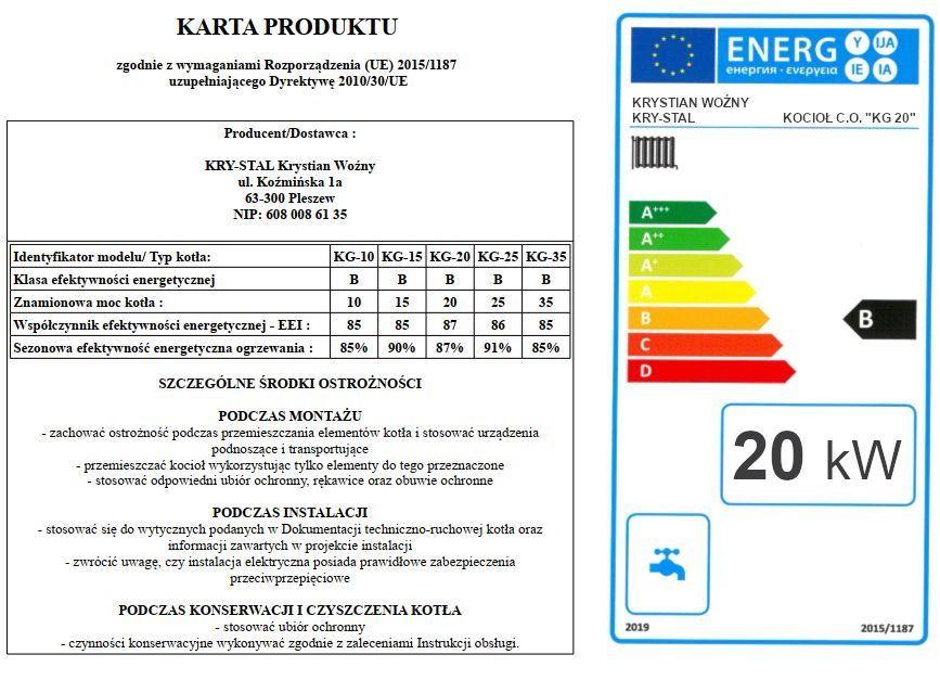 Kocioł na ekogroszek z podajnikiem 20KW 180m kotły piec Pleszew 5klasa