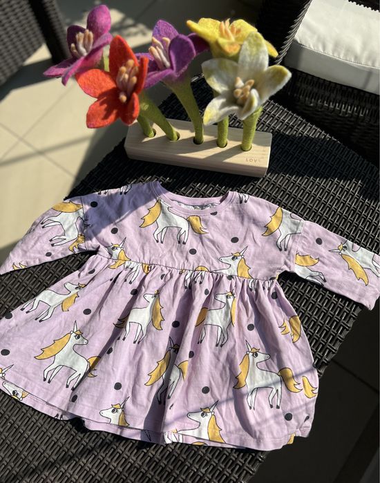 Sukienka z dlugim rękawem next dla dziewczynki 74-80cm