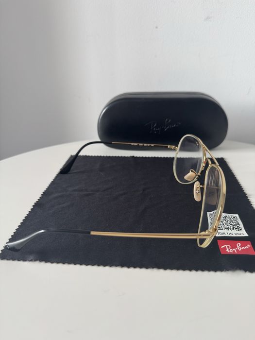 Okulary korekcyjne Ray Ban astygmatyzm krotkowzroczność złote sapphire