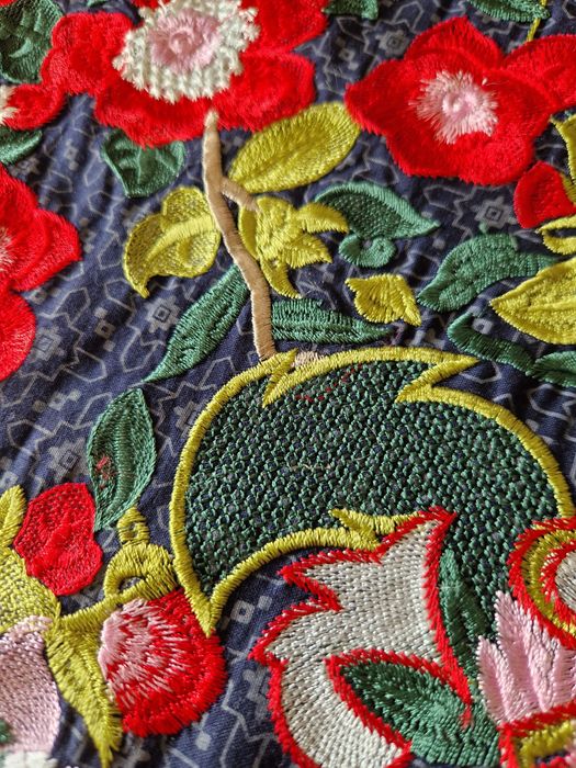 Haftowana orientalna sukienka tunika w kwiaty S XS
