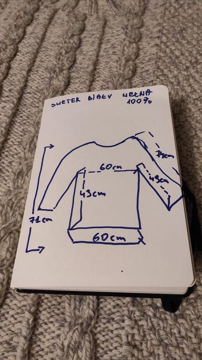 Sweter wełniany 100% wełna  b ciepły r Xl