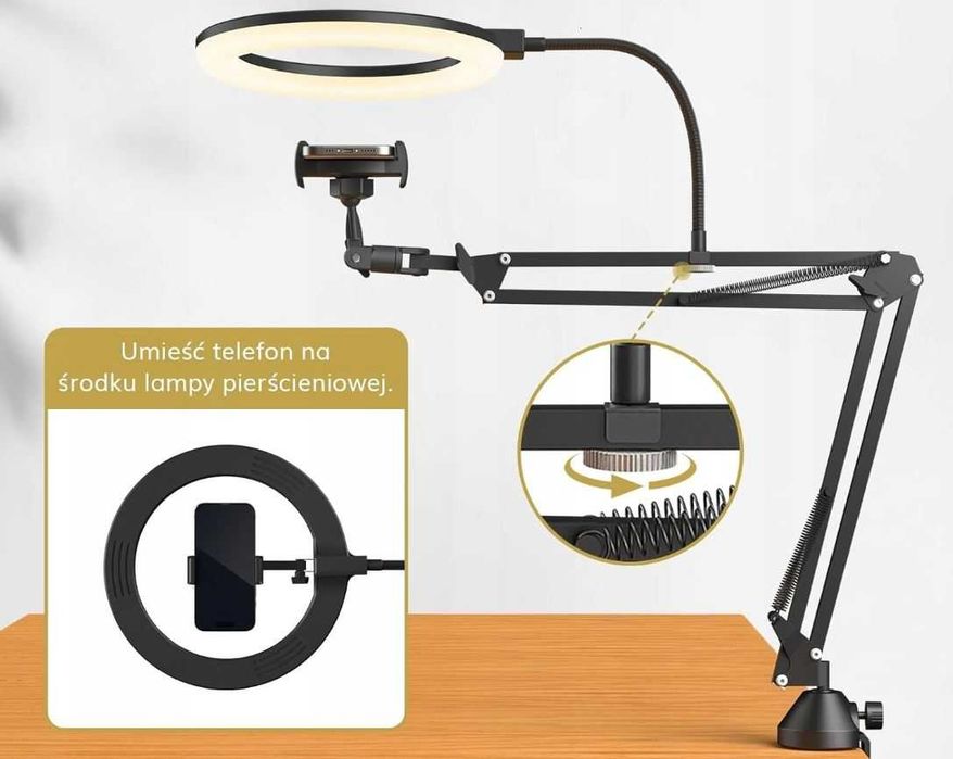 Ramię lampa pierścieniowa z uchwytem do slefie 10 cali TRL-20 PRO