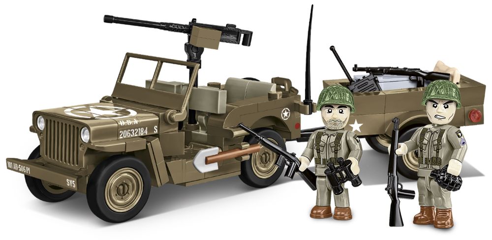 WWII  samochód Willys Mb & Trailer klocki COBI 3132