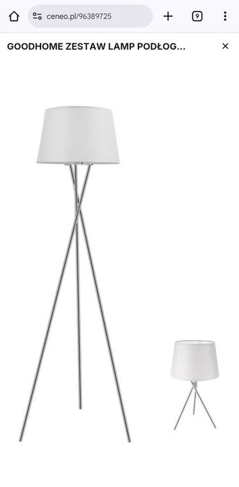Zestaw Lamp Gooban Goodhome, (1x Podłogowa,2xStolowa/Nocna)