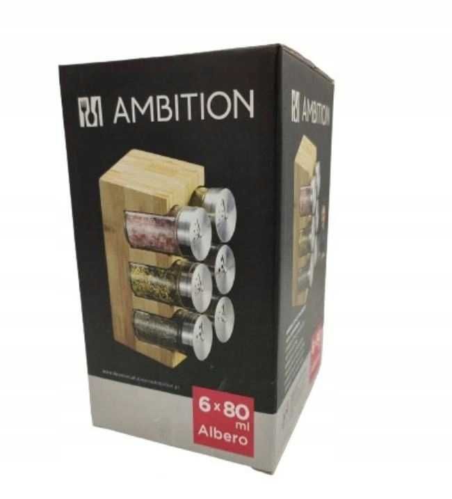 Ambition Albero organizer na przyprawy bambus 6x80ml - NOWY - Warszawa