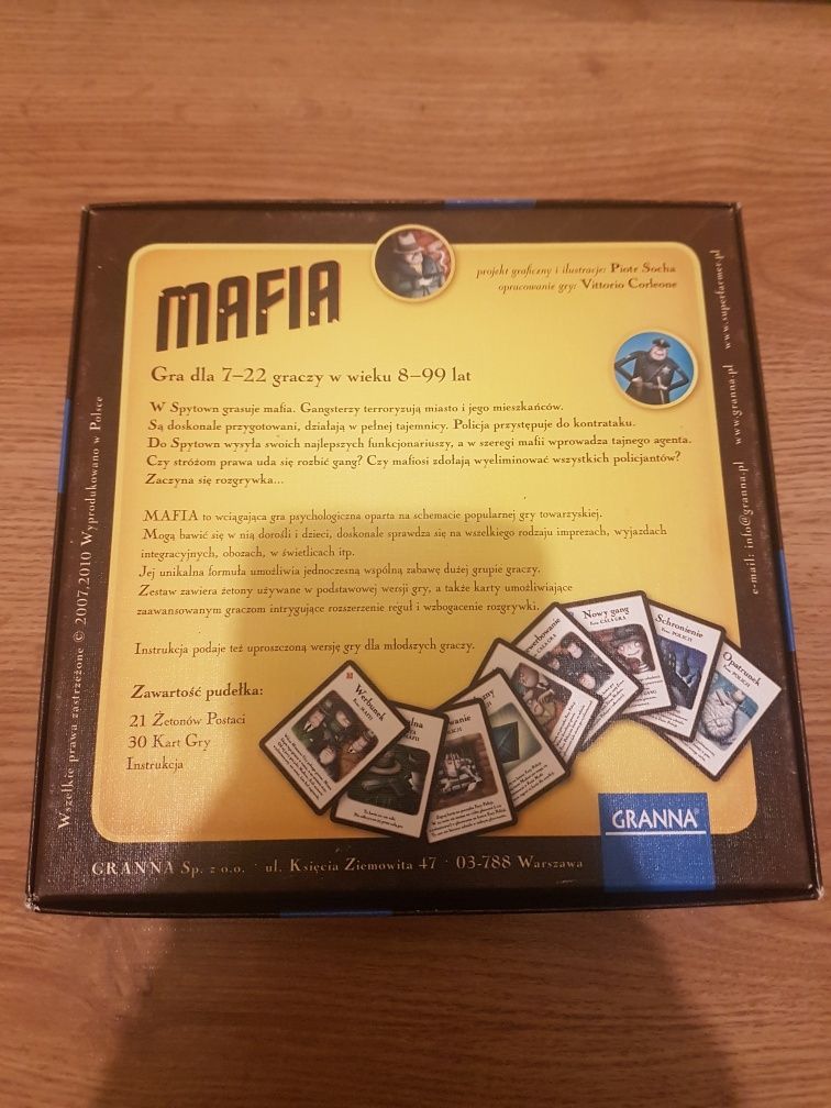 Kultowa gra planszowa "Mafia" firmy Granna