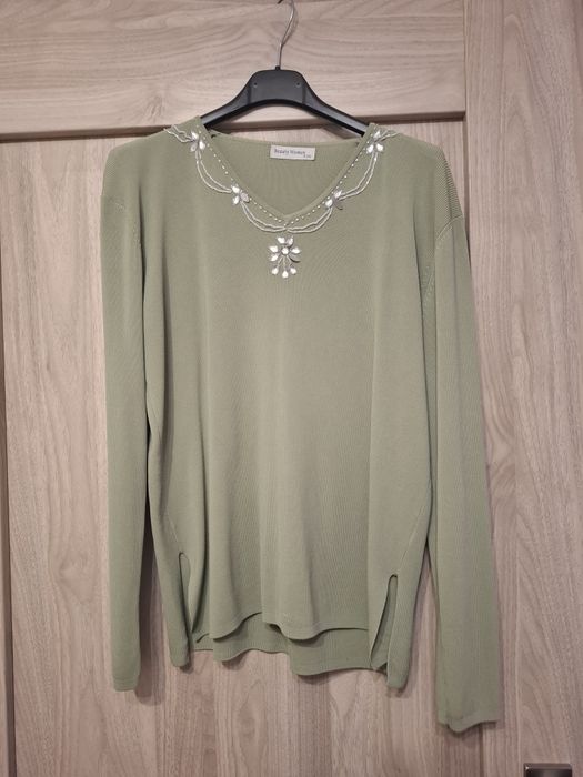 Sweter damski zielony