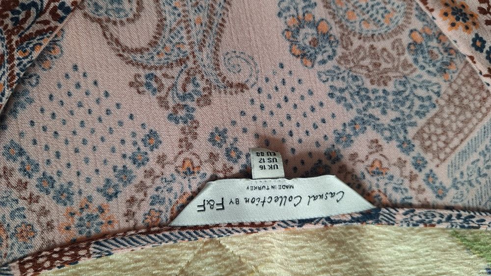 Lekka sukienka z asympetrycznym dołem r. 42/44