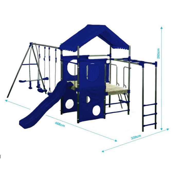 Ogromny metalowy plac zabaw OLAF Niebieski 4iQ